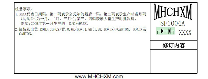 超快恢复SF1004A参数